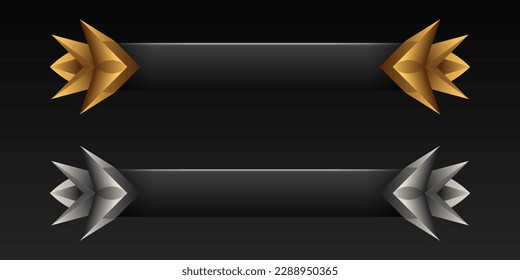 Fantasía de oro y plata borde interfaz de tercer juego menor pantalla titular plantilla de banner
