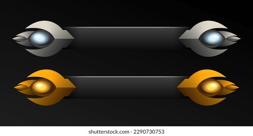 Fantasy gold and silver game gui lower third screen title banner template
