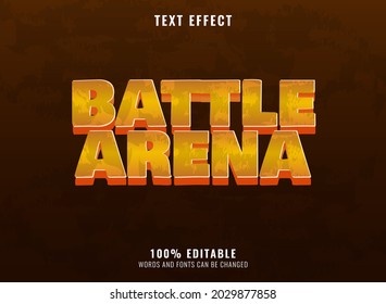 Fantasy Golden Battle Arena Rpg Game Logo Text Effect