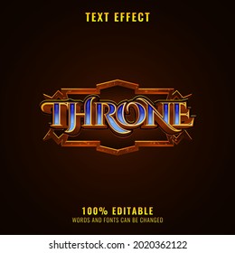 fantasy golden diamond medieval rpg game logo text effect with frame border