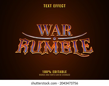 Fantasy Golden Diamond War Rumble Rpg Medieval Game Logo Title Text Effect