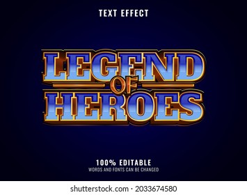 fantasy golden glossy diamond legend of heroes editable game title logo text effect