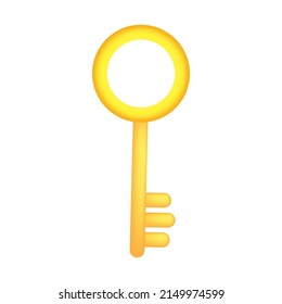 Fantasy golden key, great design for any purposes. Design element. Vector illustration. stock image.