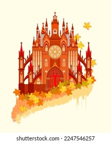 Fantasy gothic medieval kingdom. Rich ornate artistic abstract background. Gold autumn motives. Modern print for your project. Printable vector for t-shirts, fabric, greeting card, decoration.