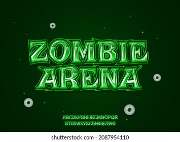 Fantasy Green Scary Zombie Arena With Eyes Text Effect