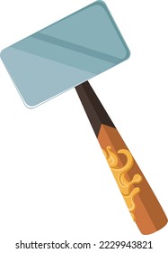 Fantasy hammer icon. Medieval weapon. Cartoon symbol
