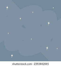 Fantasy Hand Drawn Magic Celestial Stars Blue Background Vector