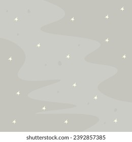 Fantasy Hand Drawn Magic Celestial Stars Beige Background Vector