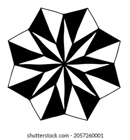fantasy hand-drawn beautiful snowflake. decor element. monochrome. vector doodle