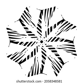 fantasy hand-drawn beautiful snowflake. decor element. monochrome. vector doodle