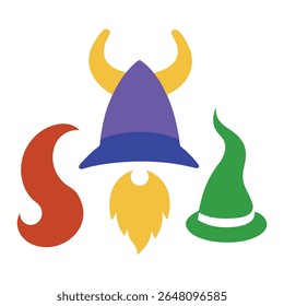 Fantasy Hat Vector Set with Wizard Elf and Magic Styles
