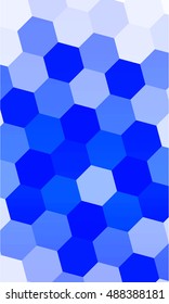 fantasy hexagons on a blue color background. geometric banner with gradient. vector. ideas for your business presentations, printing, design.