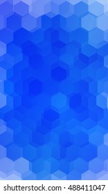 fantasy hexagons on a blue color background. vector. 3d illusion. ideas for your business, printing, design presentations.