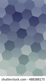fantasy hexagons on a blue metal color background. geometric banner with gradient. vector. ideas for your business presentations, printing, design.