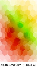 fantasy hexagons on a multi color background. vector. ideas for your business, printing, design presentations.