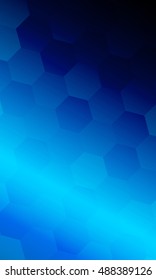 fantasy hexagons on a water blue color background. vector banner. ideas for your business, printing, design presentations.