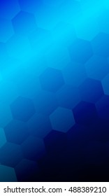 fantasy hexagons on a water blue color background. vector banner. ideas for your business, printing, design presentations.