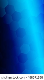 fantasy hexagons on a water blue color background. vector banner. ideas for your business, printing, design presentations.