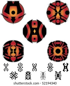 fantasy hieroglyphs and pictogram. vector illustration