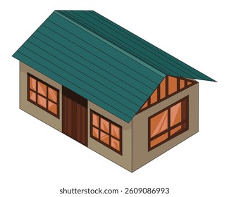 Fantasy house vector art isometric building village home fantasy illustration