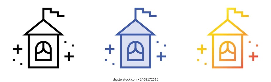 fantasy icon. Linear, Blue Fill and Gradient Style Design Isolated On White Background