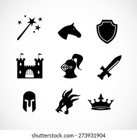 Fantasy icon set vector