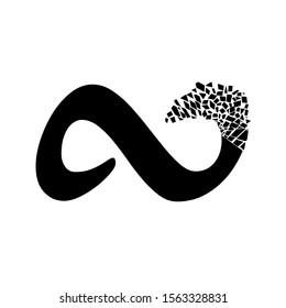 Fantasy icon for web design. Vector logo template. Abstract template. Black infinity symbol icon. Information concept. White background. Black sign of infinity on white background. Information concept