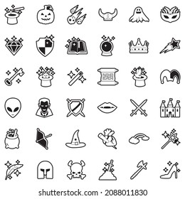 Fantasy Icons. Line With Fill Design. Vector Illustration.