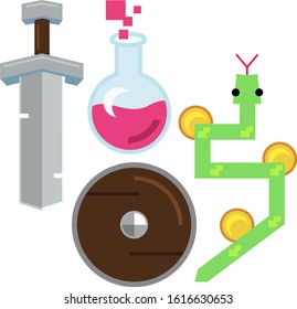 Fantasy Icons.
Icons for logos, badges or stickers. Middle Ages Fiction
