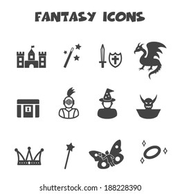 Fantasy Icons, Mono Vector Symbols