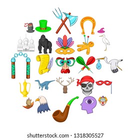 Fantasy icons set. Cartoon set of 25 fantasy vector icons for web isolated on white background