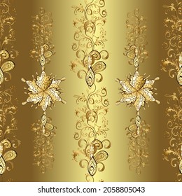 Fantasy illustration. Orient vector classic vintage pattern. Orient background. Pictures in neutral, brown and yellow colors. Seamless abstract background with cute elements.