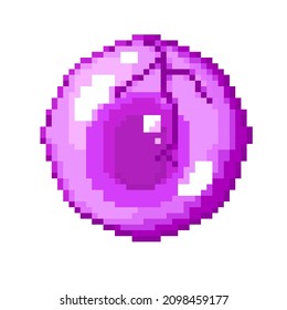 Fantasy illustration, pixel art video game style eye, pink sphere 
