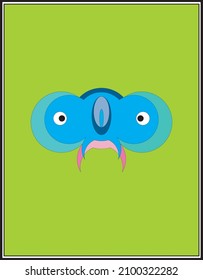 Fantasiebild, das Elefanten mit Insekten kombiniert, geeignet für T-Shirt-Designs oder Produktlogos