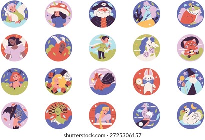 Fantasy And Imagination Illustrations Vector Illustration. Illustration symbol design template for web mobile UI element.