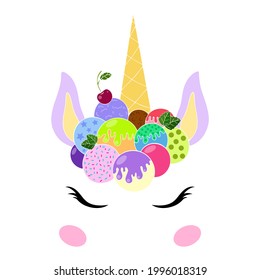 Fantasy invitation for decoration design. Vector illustration UNICORN Colorful holiday background. Decorative element. Poster, card, banner