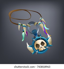 Fantasy jewelry decorations - amulet for game or cards. Vector illustration.