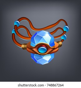 Fantasy jewelry decorations - amulet for game or cards. Vector illustration.