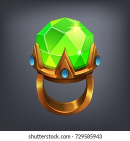 Fantasy jewelry decorations - ring for game or cards. Vector illustration.