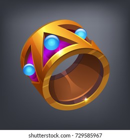 Fantasy jewelry decorations - ring for game or cards. Vector illustration.