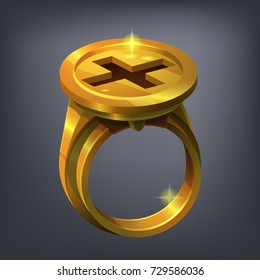 Fantasy jewelry decorations - ring for game or cards. Vector illustration.