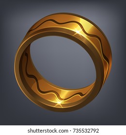 Fantasy jewelry decorations - ring for game or cards. Vector illustration.