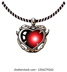 Fantasy jewelry heart for game design