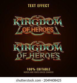 Fantasy Kingdom Of Heroes Rpg Medieval Game Logo Title Text Effect With Frame