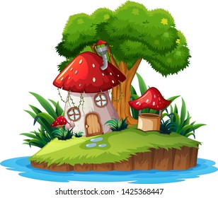 Ein Fantasy-Land auf weißem Hintergrund, Vektorgrafik