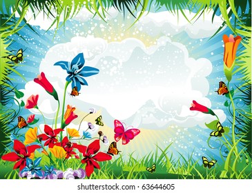 fantasy landscape vector