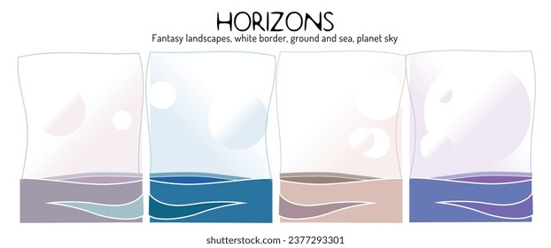 Paisajes fantásticos, tierra y mar, cielo del planeta, fronteras blancas