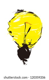 Fantasy light bulb idea vector illustration