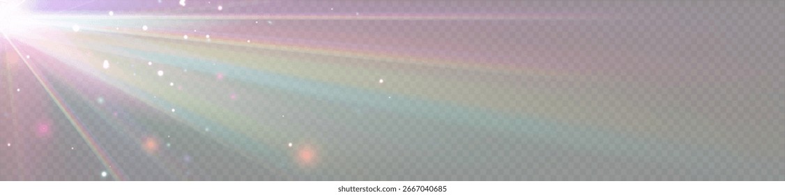 Destello de luz de fantasía a través de un cristal brillante