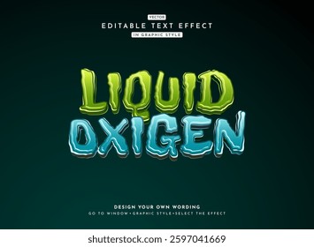 fantasy liquid 3d oxygen blue green fresh color shape text effect